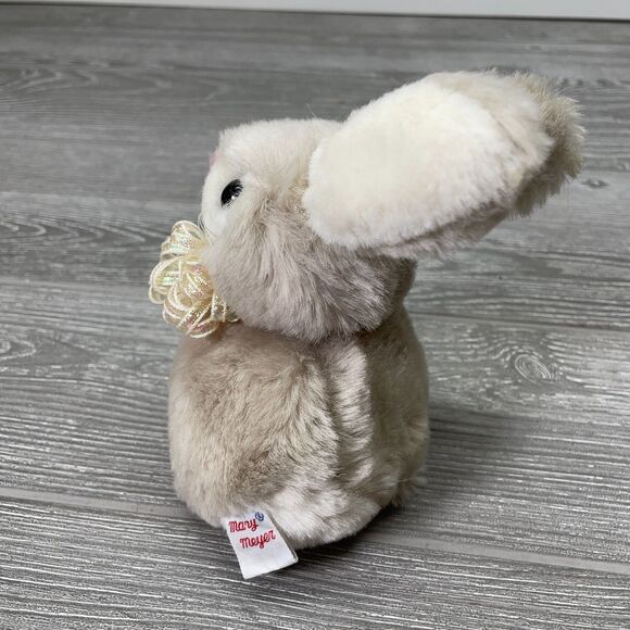 Vintage Mary Meyer Realistic Bunny Rabbit Plush Gray White Fluffy Stuffed Animal - Picture 5 of 11